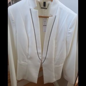White beaded suit jacket